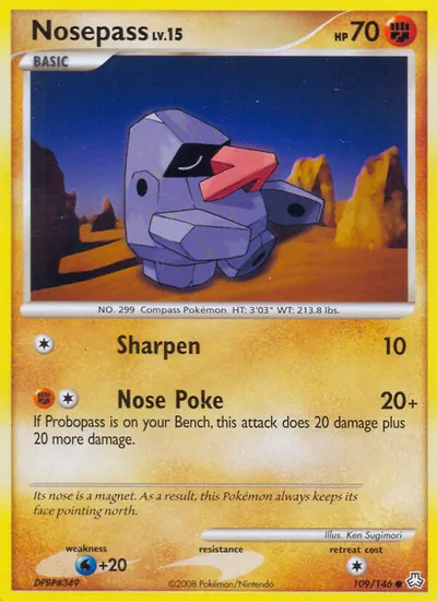 Nosepass - Legends Awakened - ilustração de Ken Sugimori