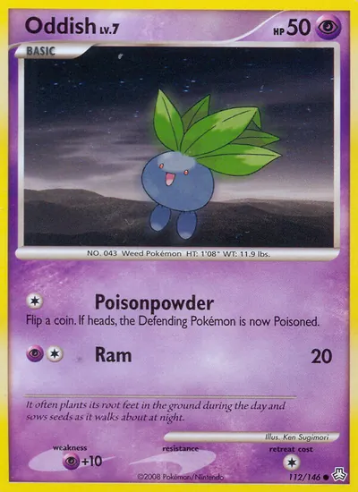 Oddish - Legends Awakened - ilustração de Ken Sugimori