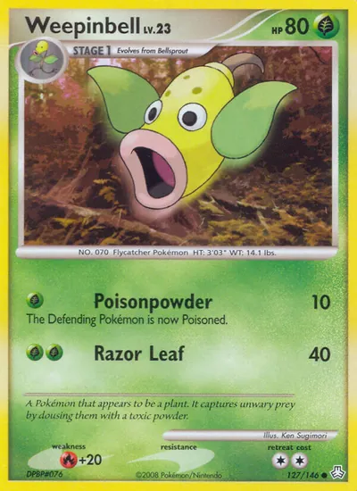 Weepinbell - Legends Awakened - ilustração de Ken Sugimori