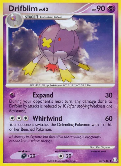 Drifblim - Legends Awakened - ilustração de Ken Sugimori