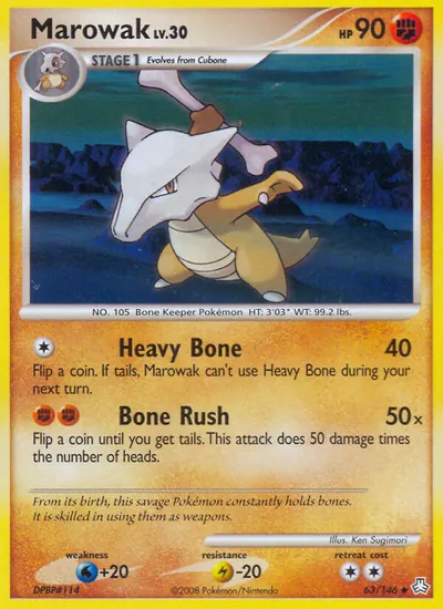 Marowak - Legends Awakened - ilustração de Ken Sugimori