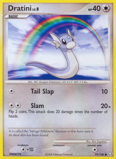 Dratini - Legends Awakened - ilustração de Ken Sugimori
