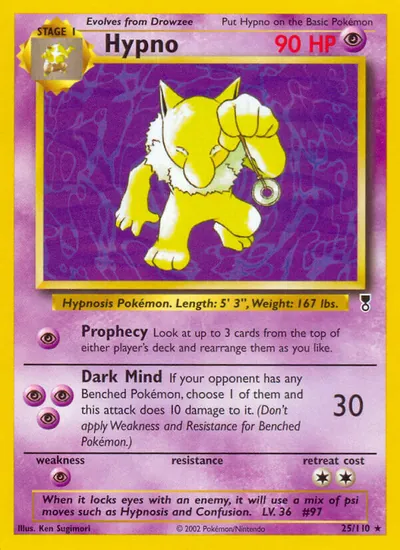 Hypno - Legendary Collection - ilustração de Ken Sugimori