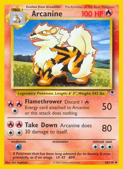 Arcanine - Legendary Collection - ilustração de Ken Sugimori