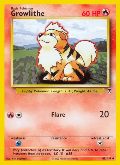 Growlithe - Legendary Collection - ilustração de Ken Sugimori