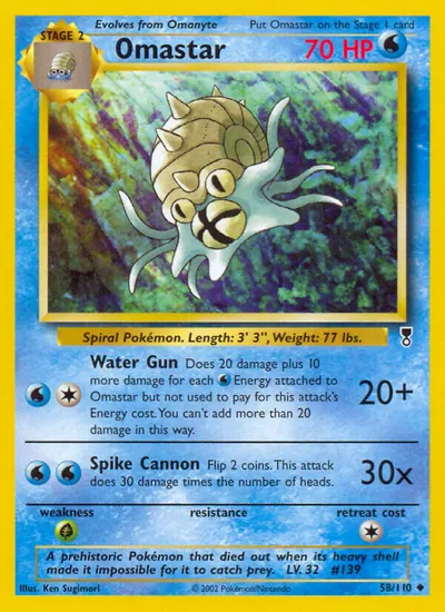 Omastar - Legendary Collection - ilustração de Ken Sugimori