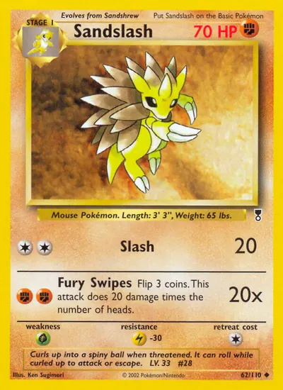 Sandslash - Legendary Collection - ilustração de Ken Sugimori