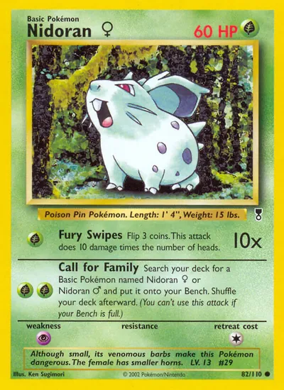 Nidoran Fêmea - Legendary Collection - ilustração de Ken Sugimori