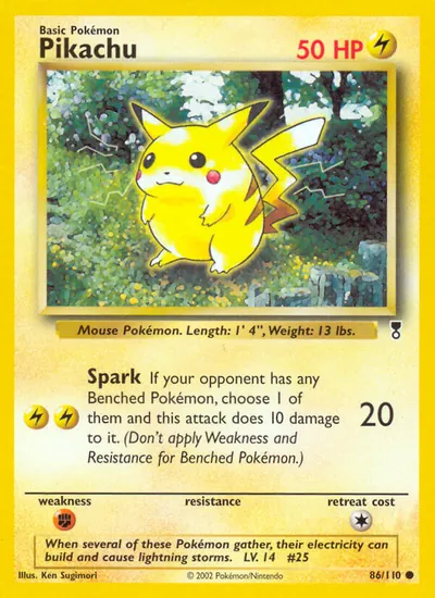 Pikachu - Legendary Collection - ilustração de Ken Sugimori
