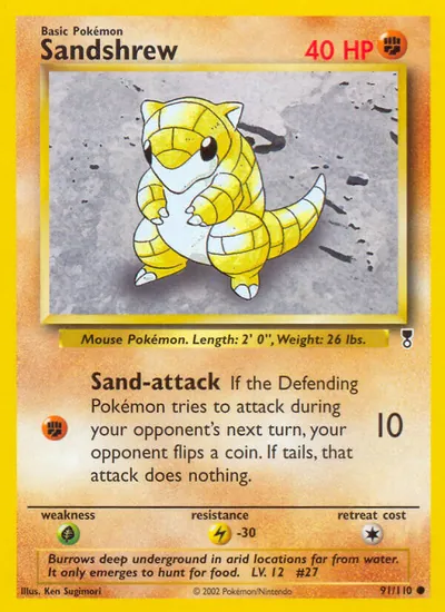 Sandshrew - Legendary Collection - ilustração de Ken Sugimori