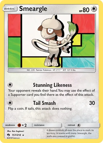 Smeargle - Trovões Perdidos - ilustração de Ken Sugimori