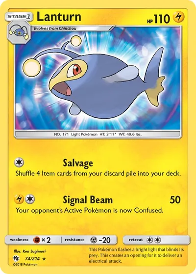 Lanturn - Trovões Perdidos - ilustração de Ken Sugimori