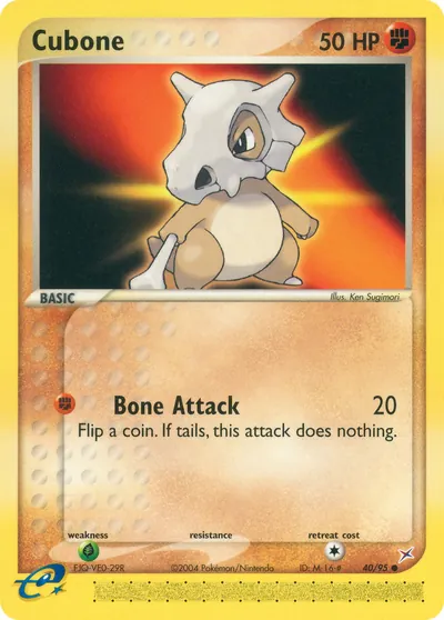 Cubone - Team Magma vs Team Aqua - ilustração de Ken Sugimori