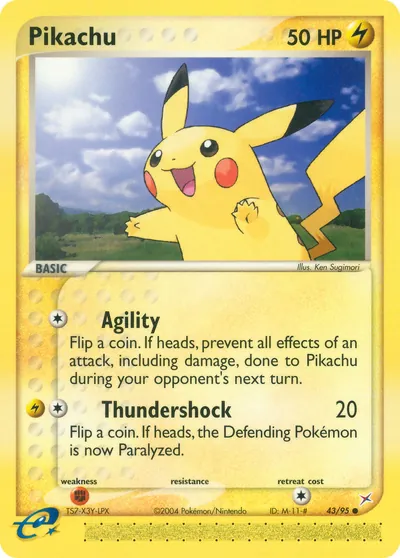 Pikachu - Team Magma vs Team Aqua - ilustração de Ken Sugimori