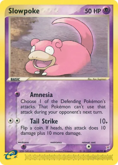Slowpoke - Team Magma vs Team Aqua - ilustração de Ken Sugimori