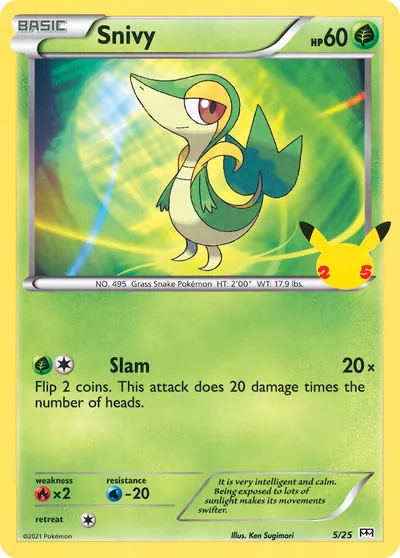 Snivy - McDonald’s Collection 2021 - ilustração de Ken Sugimori