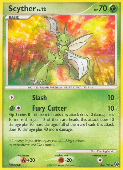 Scyther - Majestic Dawn - ilustração de Ken Sugimori