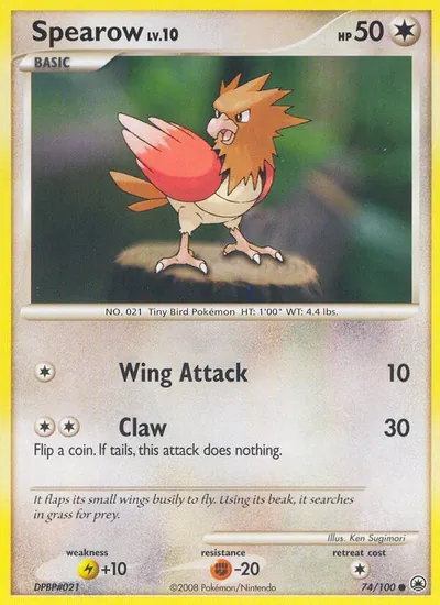 Spearow - Majestic Dawn - ilustração de Ken Sugimori