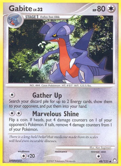 Gabite - Tesouros Misteriosos - ilustração de Ken Sugimori