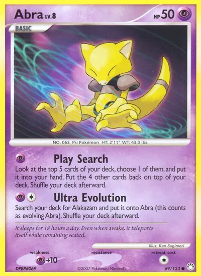 Abra - Tesouros Misteriosos - ilustração de Ken Sugimori