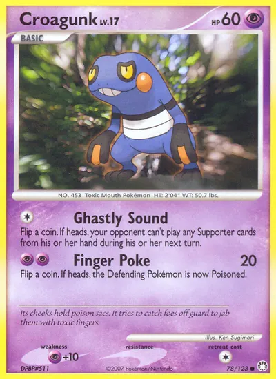 Croagunk - Tesouros Misteriosos - ilustração de Ken Sugimori