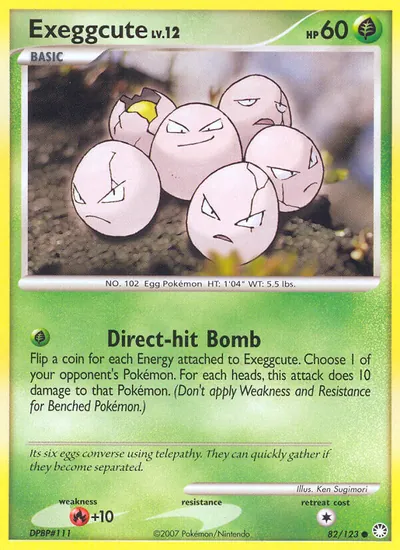 Exeggcute - Tesouros Misteriosos - ilustração de Ken Sugimori