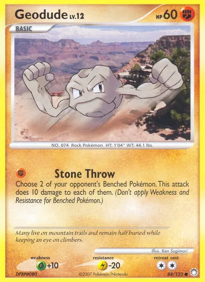 Geodude - Tesouros Misteriosos - ilustração de Ken Sugimori