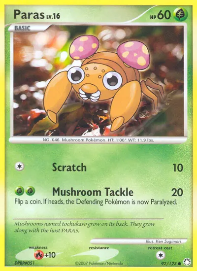 Paras - Tesouros Misteriosos - ilustração de Ken Sugimori