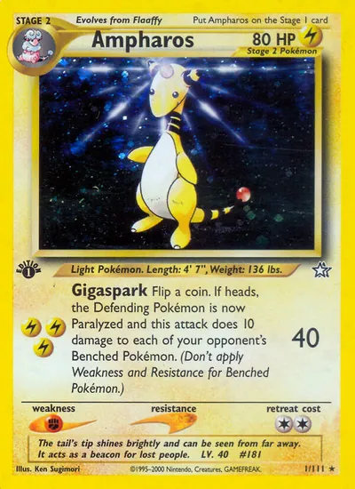 Ampharos - Neo Genesis - ilustração de Ken Sugimori