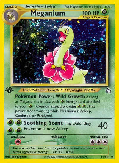 Meganium - Neo Genesis - ilustração de Ken Sugimori