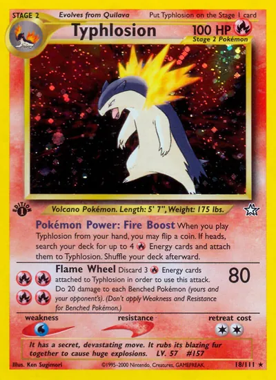 Typhlosion - Neo Genesis - ilustração de Ken Sugimori
