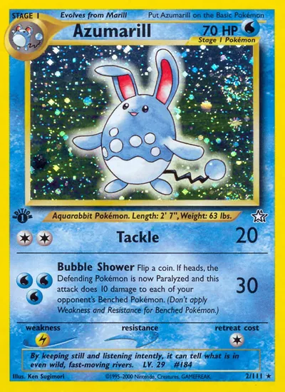 Azumarill - Neo Genesis - ilustração de Ken Sugimori