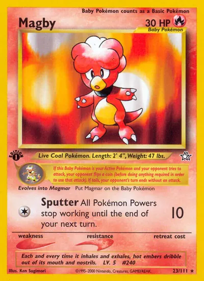 Magby - Neo Genesis - ilustração de Ken Sugimori