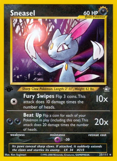 Sneasel - Neo Genesis - ilustração de Ken Sugimori