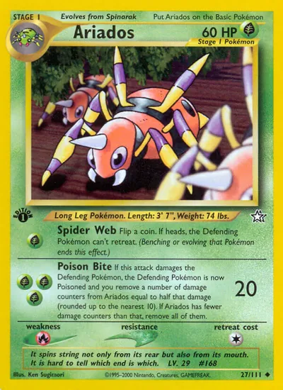 Ariados - Neo Genesis - ilustração de Ken Sugimori