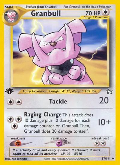 Granbull - Neo Genesis - ilustração de Ken Sugimori
