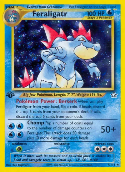 Feraligatr - Neo Genesis - ilustração de Ken Sugimori