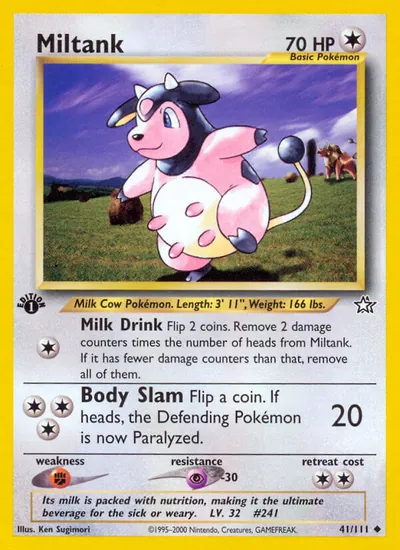 Miltank - Neo Genesis - ilustração de Ken Sugimori