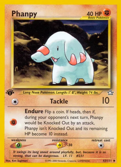 Phanpy - Neo Genesis - ilustração de Ken Sugimori