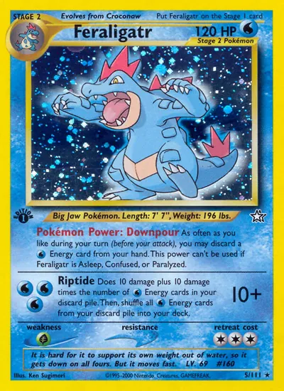 Feraligatr - Neo Genesis - ilustração de Ken Sugimori