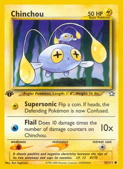 Chinchou - Neo Genesis - ilustração de Ken Sugimori