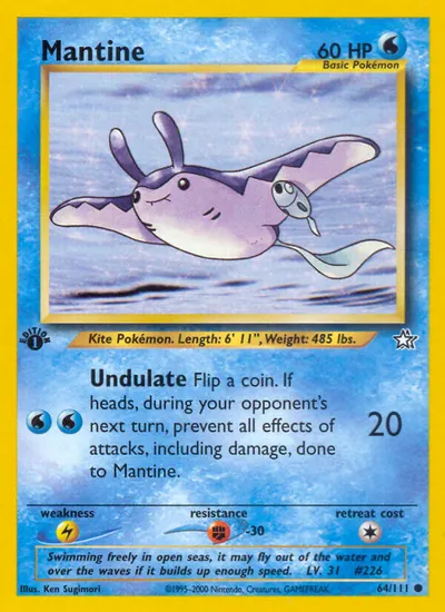 Mantine - Neo Genesis - ilustração de Ken Sugimori