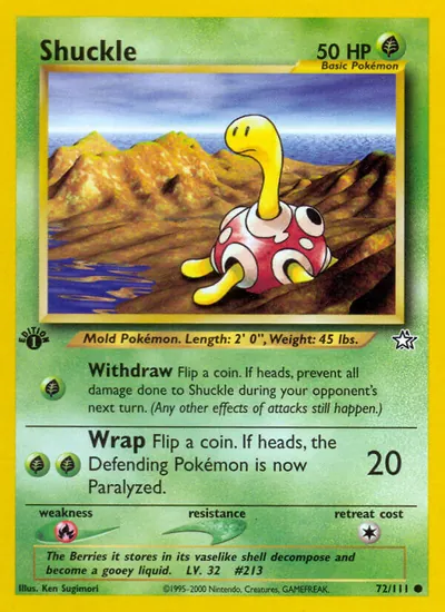 Shuckle - Neo Genesis - ilustração de Ken Sugimori