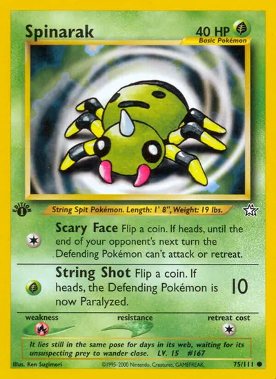 Spinarak - Neo Genesis - ilustração de Ken Sugimori