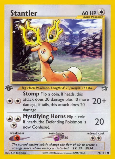 Stantler - Neo Genesis - ilustração de Ken Sugimori