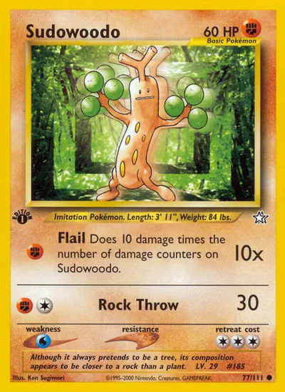 Sudowoodo - Neo Genesis - ilustração de Ken Sugimori