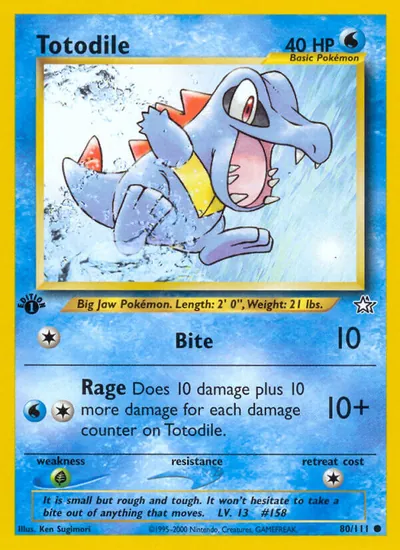 Totodile - Neo Genesis - ilustração de Ken Sugimori