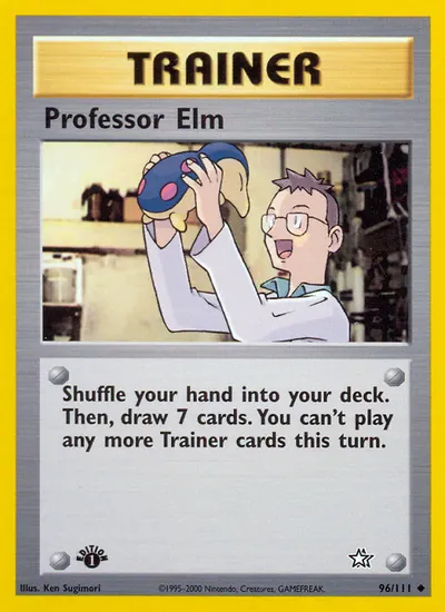Professor Elm - Neo Genesis - ilustração de Ken Sugimori