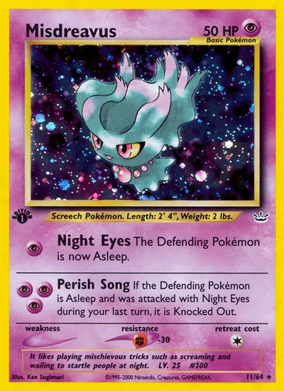 Misdreavus - Neo Revelation - ilustração de Ken Sugimori