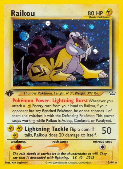 Raikou - Neo Revelation - ilustração de Ken Sugimori